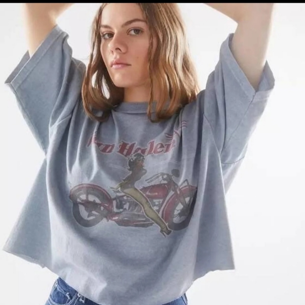 Van Halen cropped top blue Oversize S/M